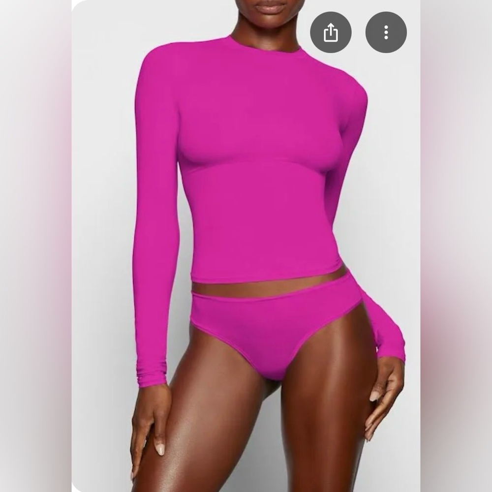 SKIMS Pink Long Sleeve Top